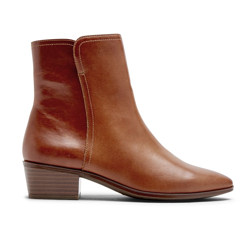 Rockport Geovana Mid - Womens Ankle Boots - Brown - NZ (DWR-391275)